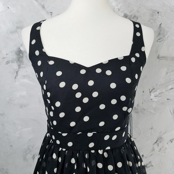 RAMPAGE Black & White Polka Dot Chiffon Dress - V… - image 8