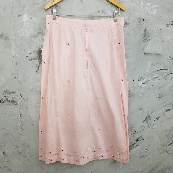 VINTAGE Powder Pink Hand Tailored Maxi Skirt - Vi… - image 3
