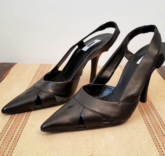 black low high heels