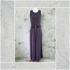 PAQUETTE TOO! Sparkly Deep Purple Maxi Dress - Size 10 - Purple Evening Gown - Sparkly Purple Dress - Cocktail Dress - 1980&#39;s Dress - 80&#39;s