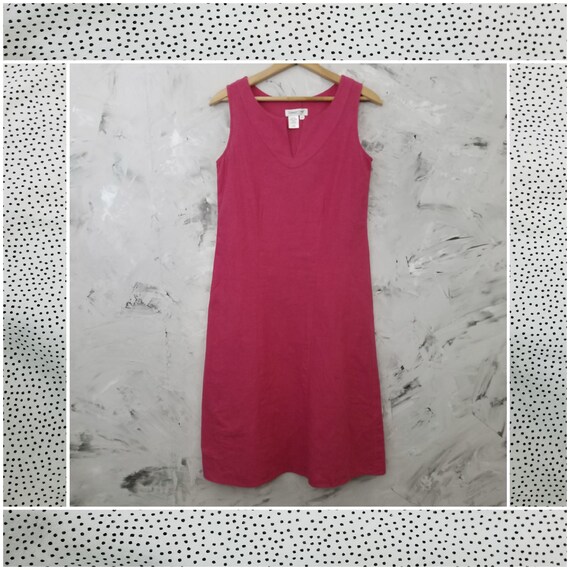 COLDWATER CREEK Fuchsia Linen Sun Dress 