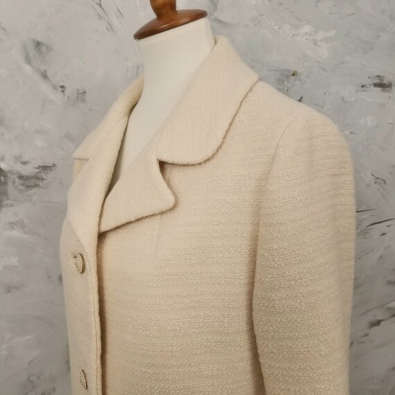CAPWELLS 50's Vintage Creamy Tan Pea Coat Jacket … - image 8