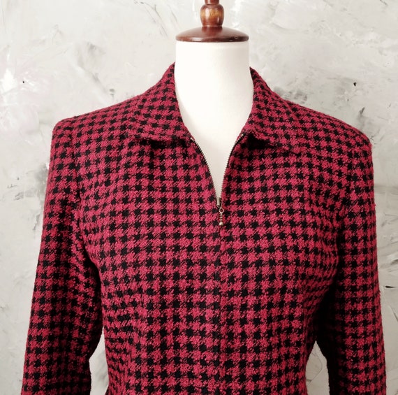 Norton McNaughton Red & Black Checked Blazer - Mi… - image 7