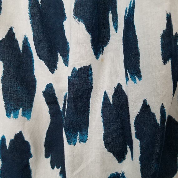 LOFT Blue and White Short Full Cotton Skirt - Vin… - image 6