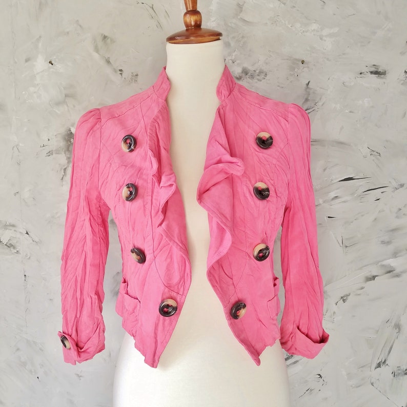 XOXO Brand Hot Pink Bolero Jacket Vintage Pink Evening Etsy