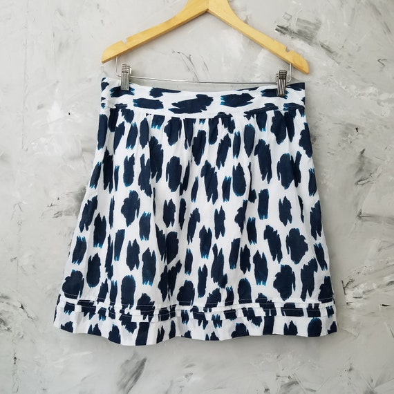 LOFT Blue and White Short Full Cotton Skirt - Vin… - image 2