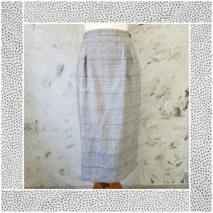 Maxi Length Red & Black Plaid Business Skirt Size 7/8 - Vintage Prince of Wales Check Plaid Skirt - Office Attire Casual Professional Skirt