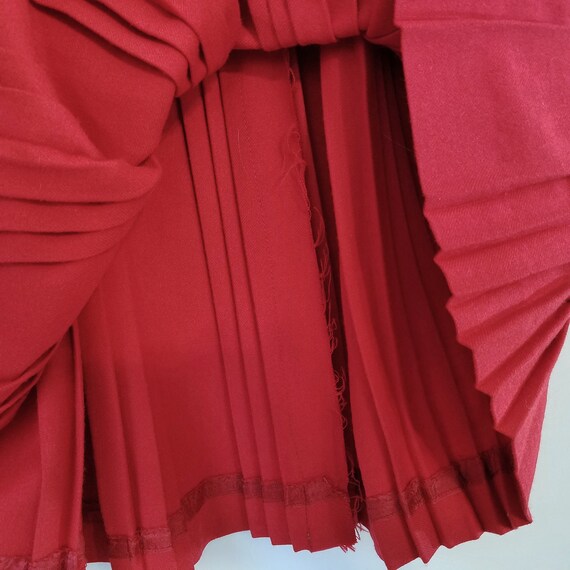 Vintage 60's Red Pleated Hand Tailored Skirt Size… - image 6