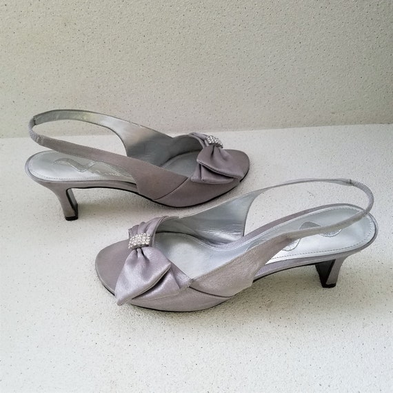 NINA Silvery Gray Peep Sling Kittens - Cute Silve… - image 1