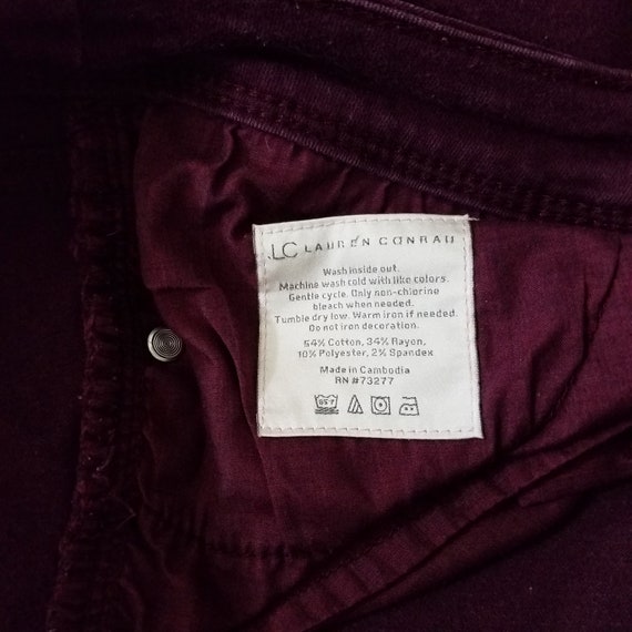 LAUREN CONRAD Vintage 90's Women's Skinny Stretch Burgundy Jeans Size 6  Comfy Stretch Super Skinny Jeans Burgundy Red 90's Style Jeans 