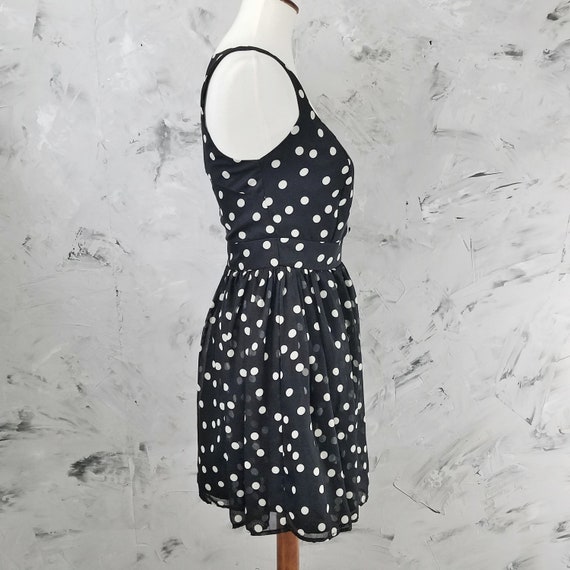 RAMPAGE Black & White Polka Dot Chiffon Dress - V… - image 4