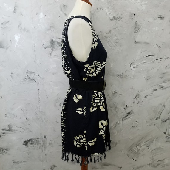 KOKO KNOT Black & White Tribal Fringed Sun Dress … - image 4