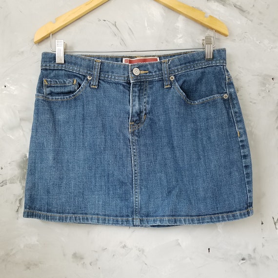 GAP Vintage 90's Denim Blue Jean Mini Skirt - Siz… - image 1