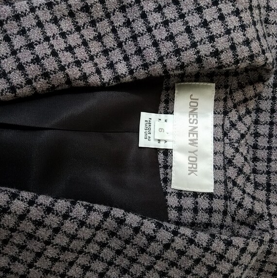 JONES NEW YORK Lavender & Black Plaid Skirt Suit … - image 10