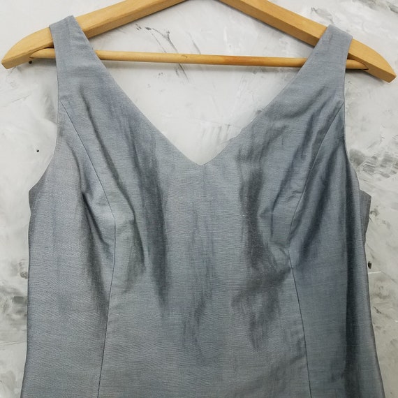 LOFT Silvery Gray Linen Cocktail / Evening Dress … - image 4
