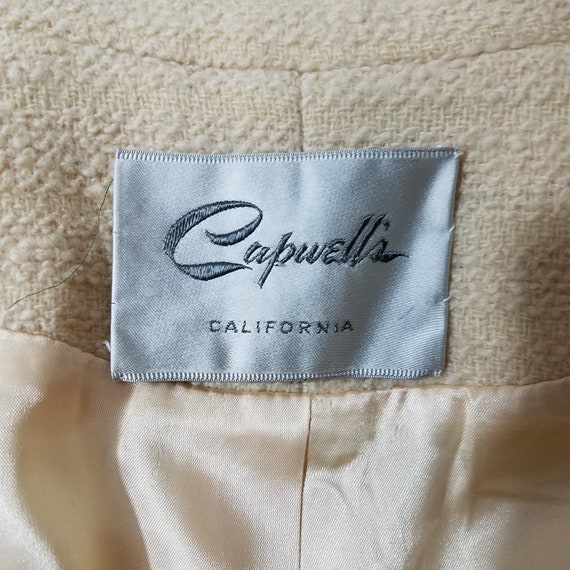 CAPWELLS 50's Vintage Creamy Tan Pea Coat Jacket … - image 10