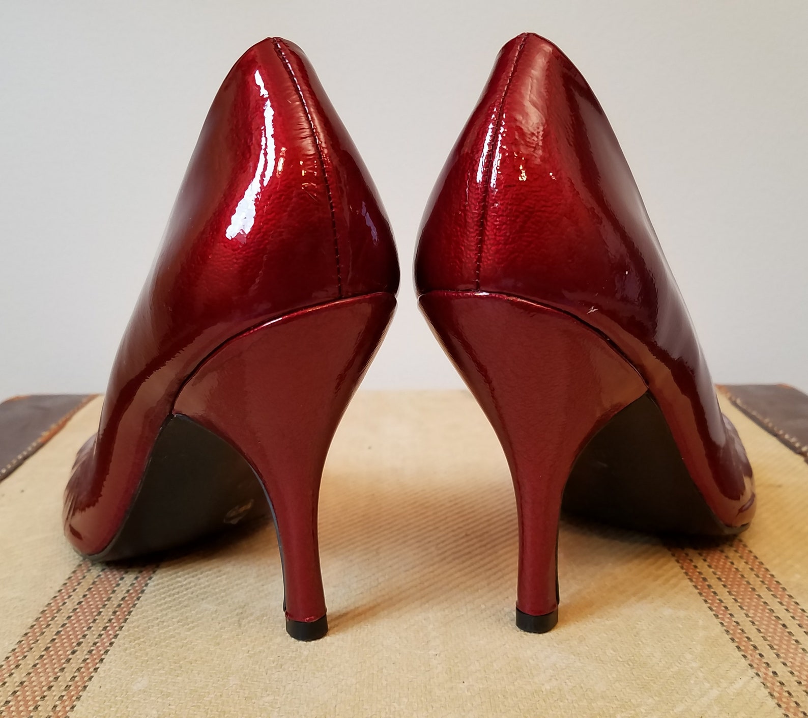 burgundy red heels