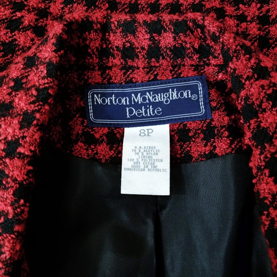 Norton McNaughton Red & Black Checked Blazer - Mi… - image 10