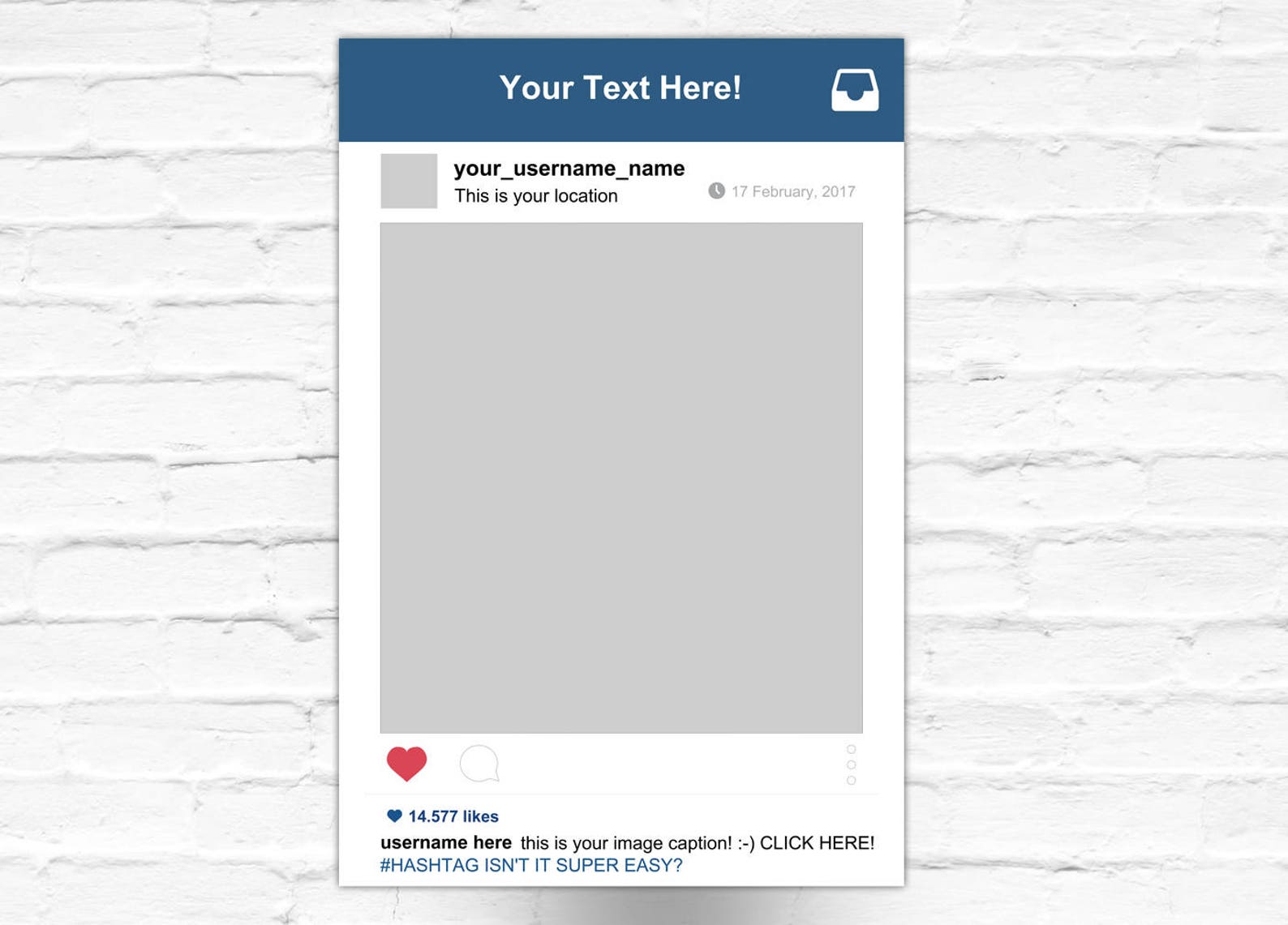 DIY Personalizable Instagram Style Frame / Editable / Social Etsy