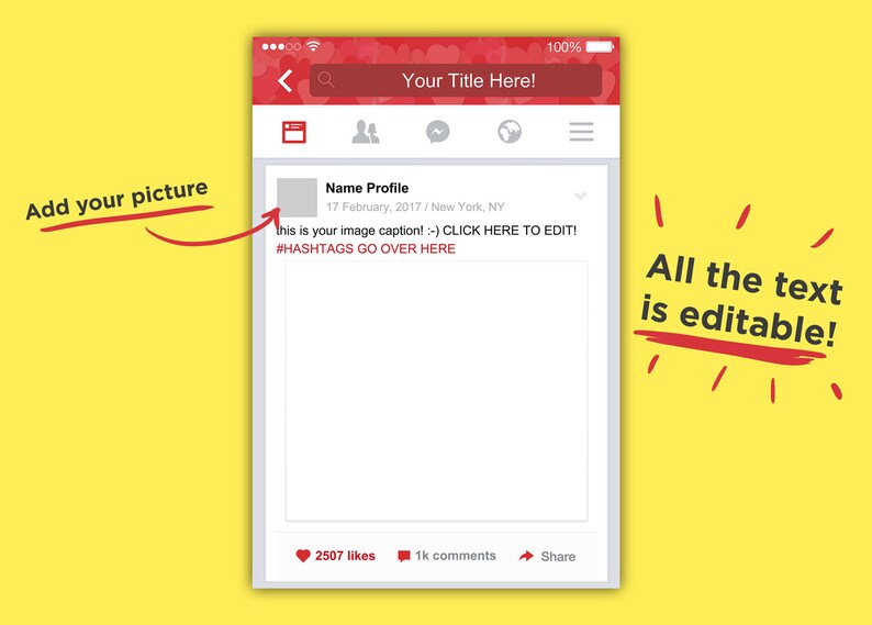 Diy Valentines Day Photo Booth Facebook Style Frame Editable Valentines Day Props Photobooth Party Supplies Paper Party Supplies Kromasol Com