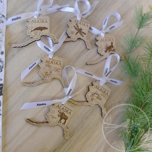 ALASKA State Ornament-collectie, houten ornamenten, kerstornament