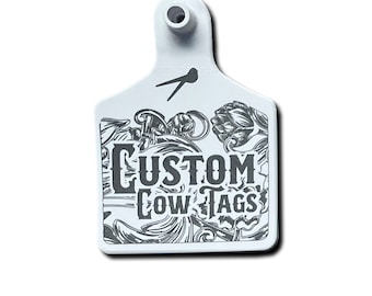 Large Cow Economy Laser Engraved Ear Tag,  FRONT engraving only, Custom Engraved