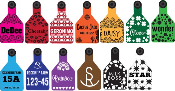 Laser Engraved Ear Tag, Medium Calf/Sheep/Goat Tag, Custom Design