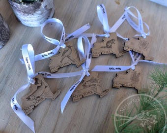 NEW YORK State Ornament collection, wooden ornaments, Christmas ornament set