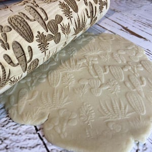 Cactus, Desert laser engraved rolling pin, decorator themed, MADE IN OKLAHOMA