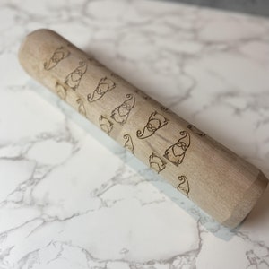 Gnome, rolling with my gnomies, laser engraved rolling pin, holiday themed, MADE IN OKLAHOMA