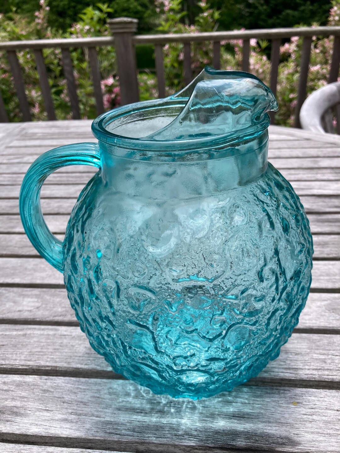 Vintage Anchor Hocking Aqua Pitcher Coastal Delight - Etsy