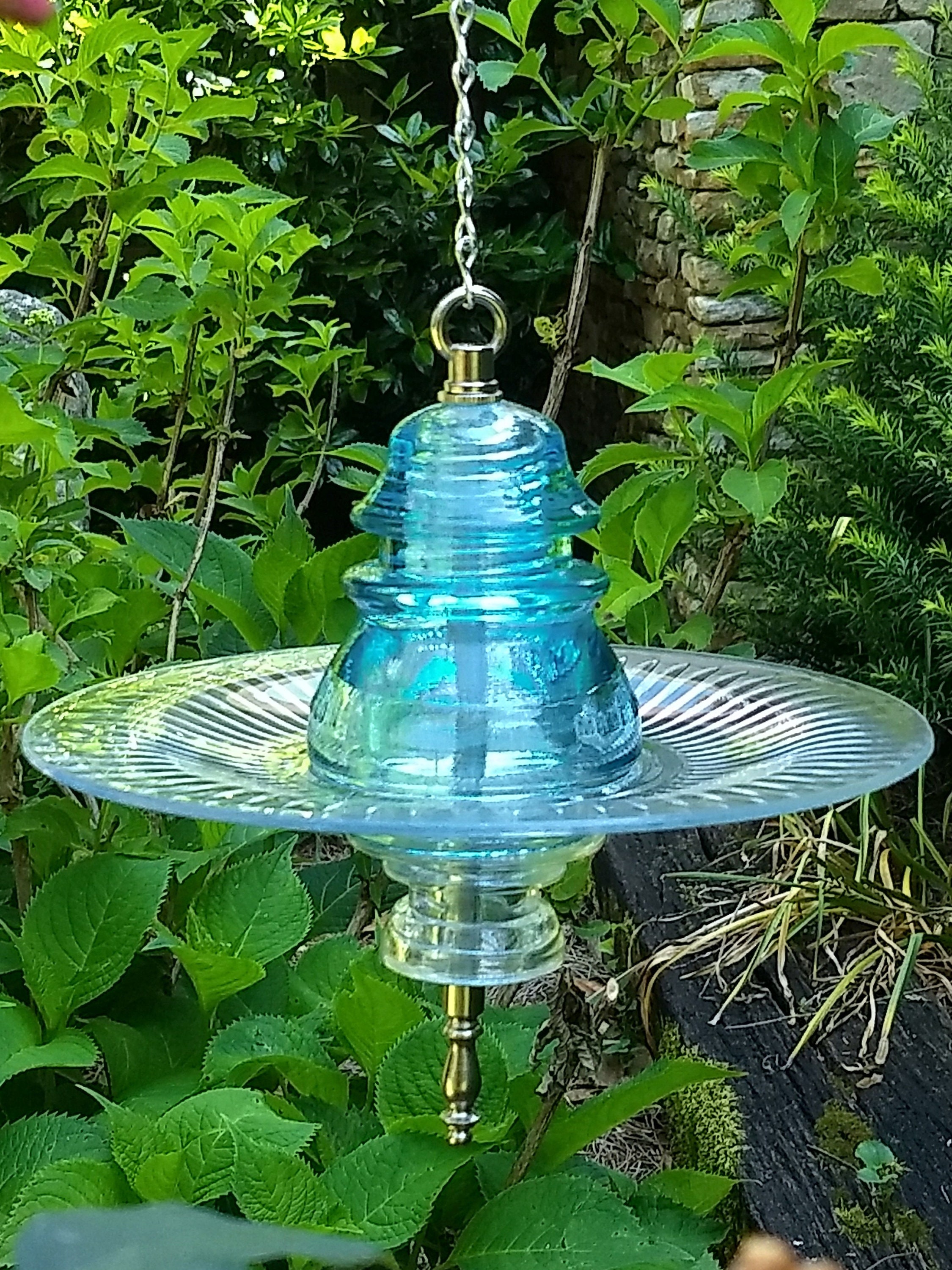 Glass Bird Feeder Hanging Glass Bird Feeder Hanging Glass Etsy