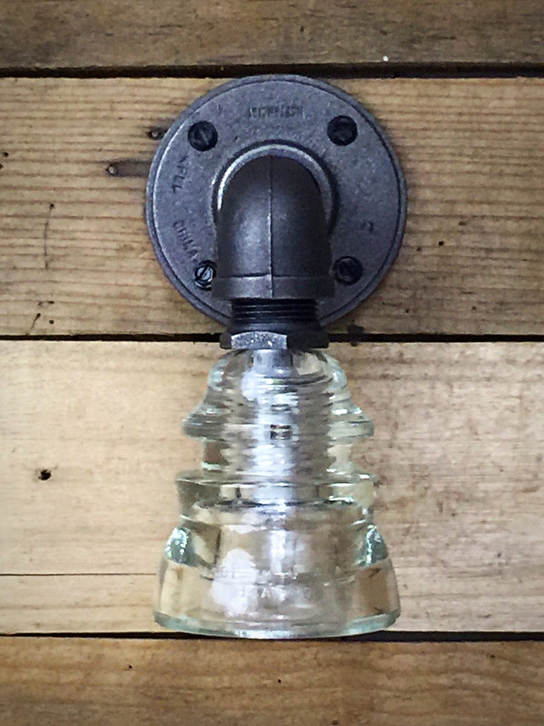 Pipe Light LED Glass Insulator Sconce Industrial Insulator Etsy