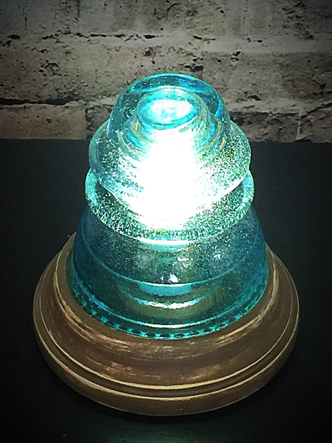 Glass Insulator Lamp - Glass Insulator Light - Insulator Light -LED