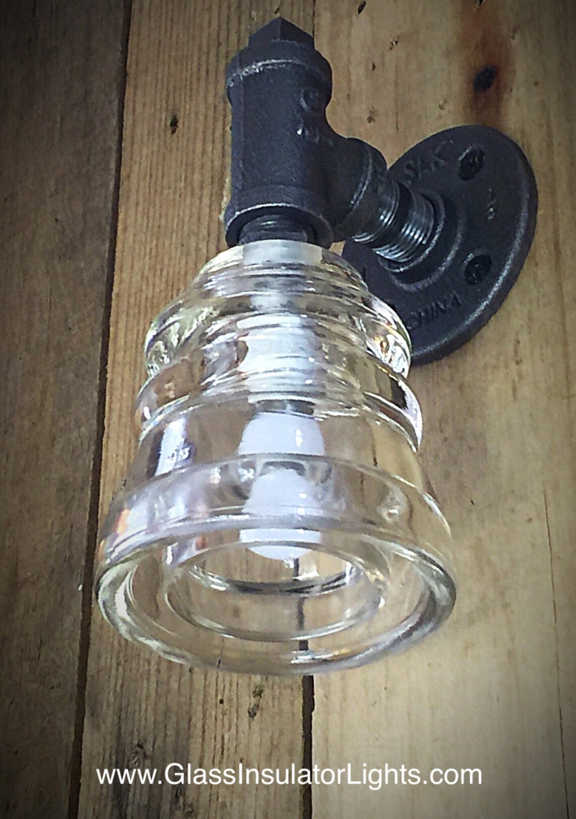 Pipe Wall Sconce LED Glass Insulator Sconce Insulator Etsy