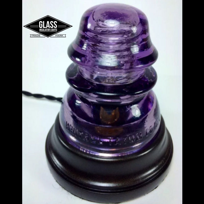 Glass Insulator Lamp Led Purple Glass Insulator Lamps Table Lamp