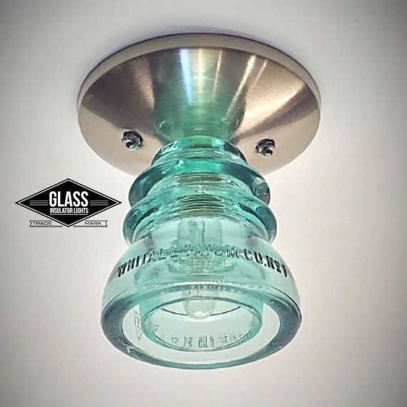 Led Glass Insulator Light Ceiling Mounted Insulator Light Fixture Flush Mount Insulator Light