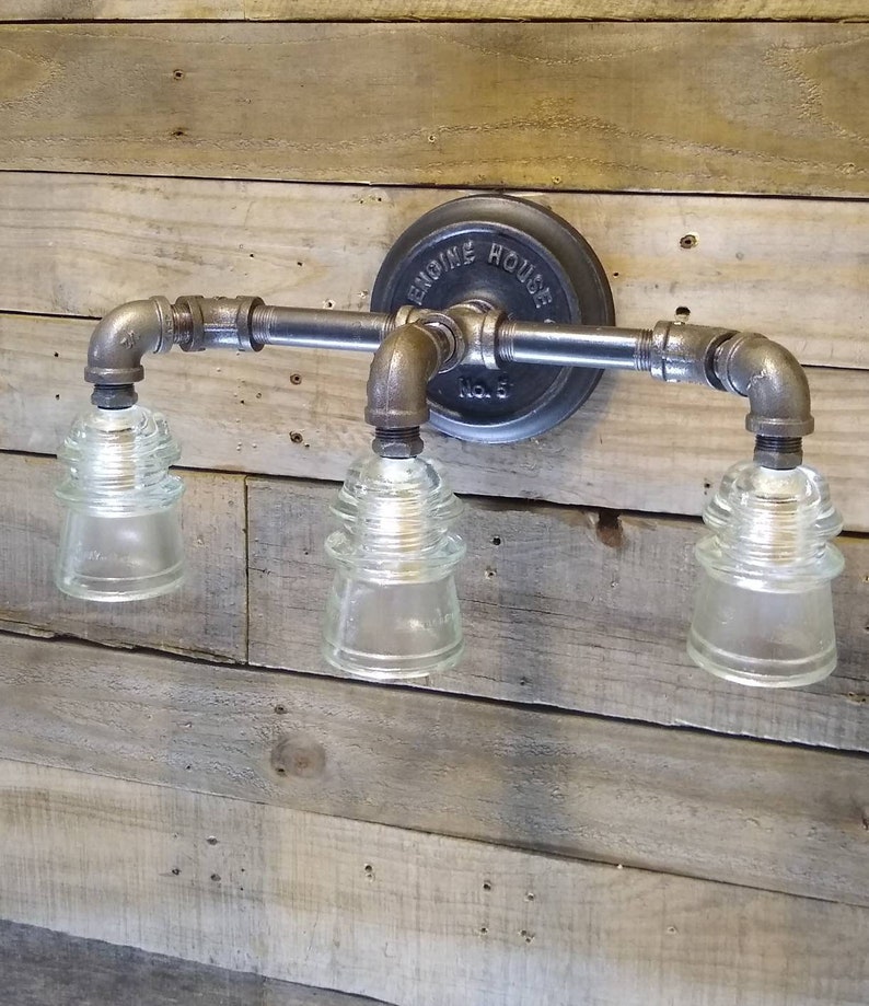 Glass Insulator Vanity Light 16 2/16 3 Light Vanity Etsy