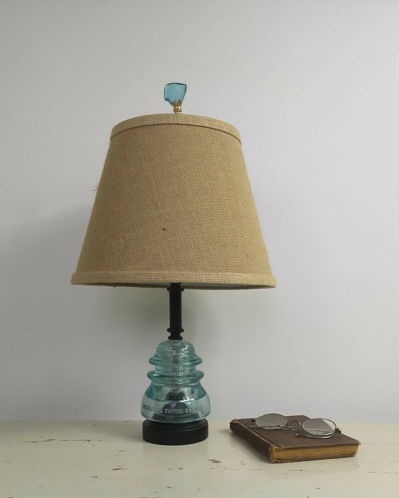 Lamp Finials Handmade with Vintage Telegraph Glass Etsy