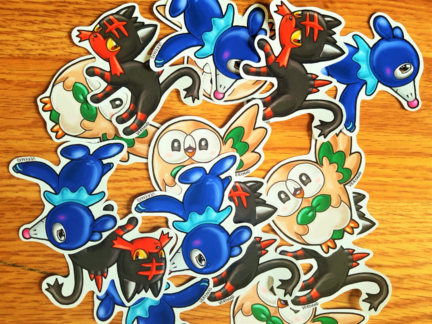 Pokemon Sun And Moon Starter Stickers Full Set Etsy