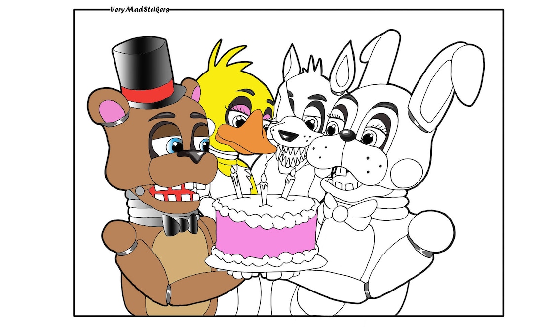 FNAF - BIG Birthday Bonnie Coloring Page by Mothman64 on DeviantArt