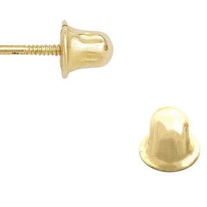 14K Gold Earring Back Replacement. Hypoallergenic. Screw back. Yellow, White, Rose. Screw back Replacement Babies Kids Adults.