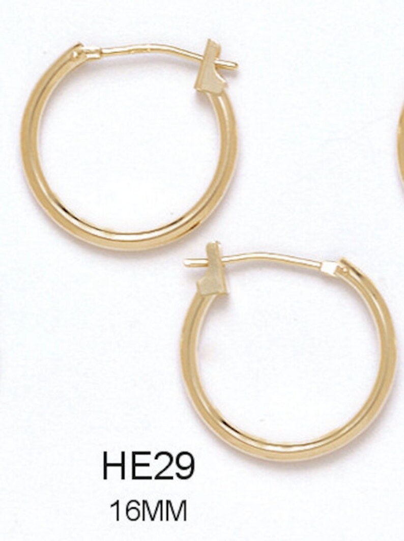 Available in Multiple Sizes 14k Solid Yellow Gold Clip-On Hoop Earrings