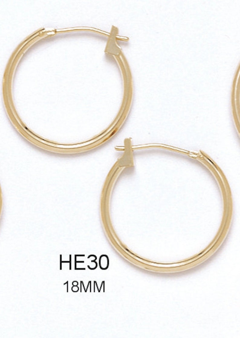 Available in Multiple Sizes 14k Solid Yellow Gold Clip-On Hoop Earrings