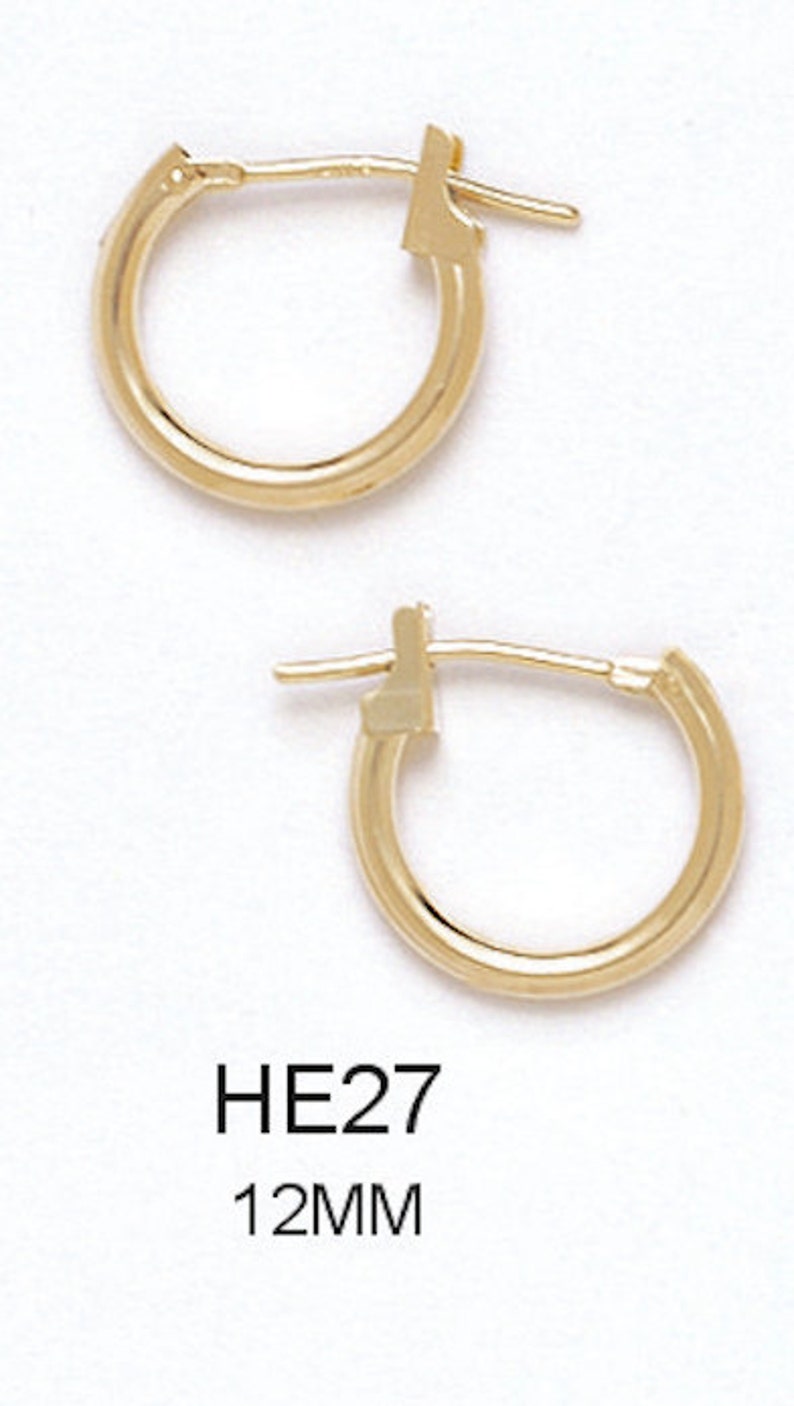 Available in Multiple Sizes 14k Solid Yellow Gold Clip-On Hoop Earrings