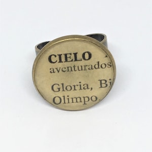 HEAVEN Ring, CIELO In Spanisch ist HEAVEN, dieses Wort wurde aus dem spanischen Wörterbuch, Paradies, Eden, Juwelen, die Sie gut fühlen macht genommen.