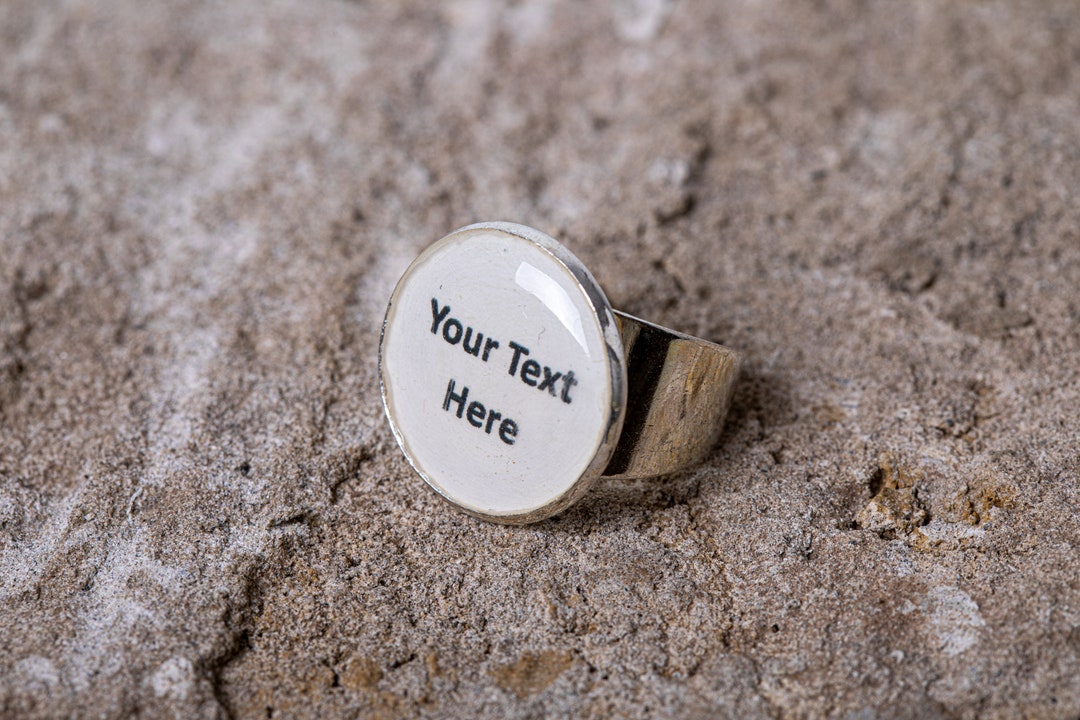 CUSTOMIZED Ring, Choose Your Text to Be on This Adjustable Unique Ring ...