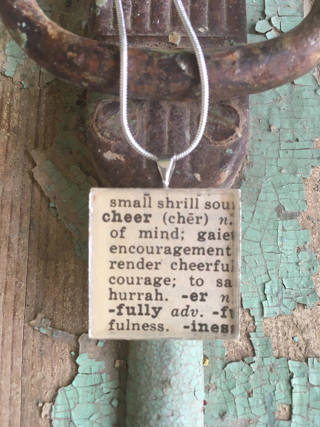 CHEER Word Necklace From Dictionary Cheering up Gift Etsy