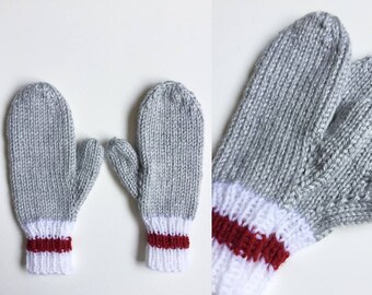 Chunky Knit Sock Monkey Inspired Mittens - Chunky Knit Mittens - Women's Mittens - Chunky Knit Women's - Knit Chunky -Women's Winter Fashion