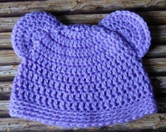 Knit Baby bear crochet hat MADE TO ORDER choice of colors - photo prop - Handmade - baby shower gift - different sizes